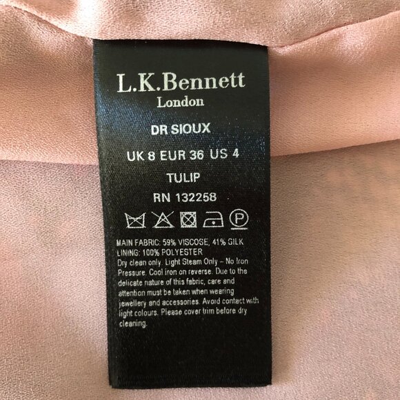 LK Bennett Preen Sioux Women Midi Dress size 4 Floral Long Sleeve Cold Shoulder - Picture 9 of 13